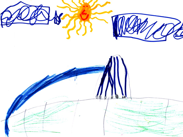 Kinderbild mit Fluss