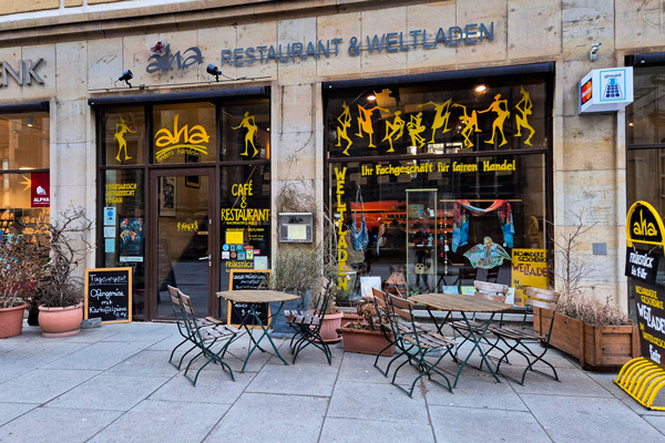 Ladencafé aha in der Kreuzstraße, Dresden